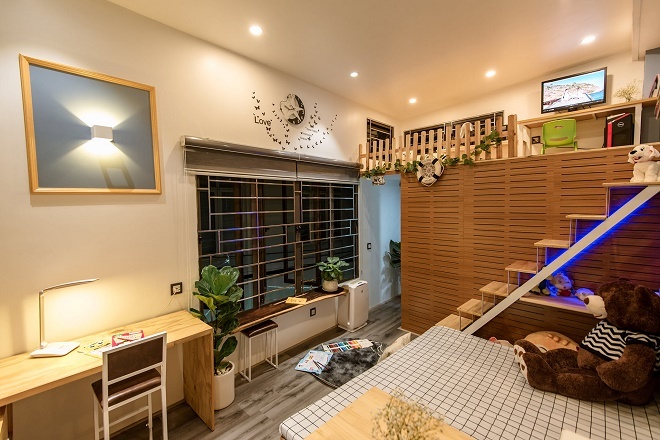 Ông bố chi 100 triệu, biến khoảng sân nhỏ thành phòng ngủ đa năng