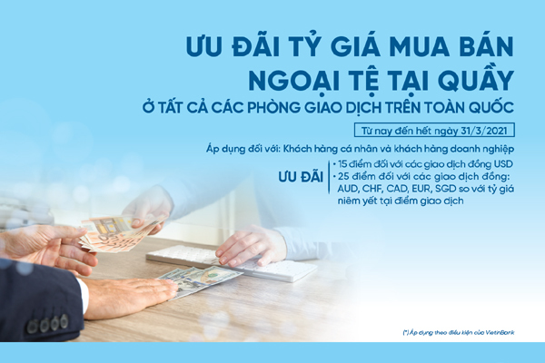 VietinBank ưu đãi khách mua bán ngoại tệ