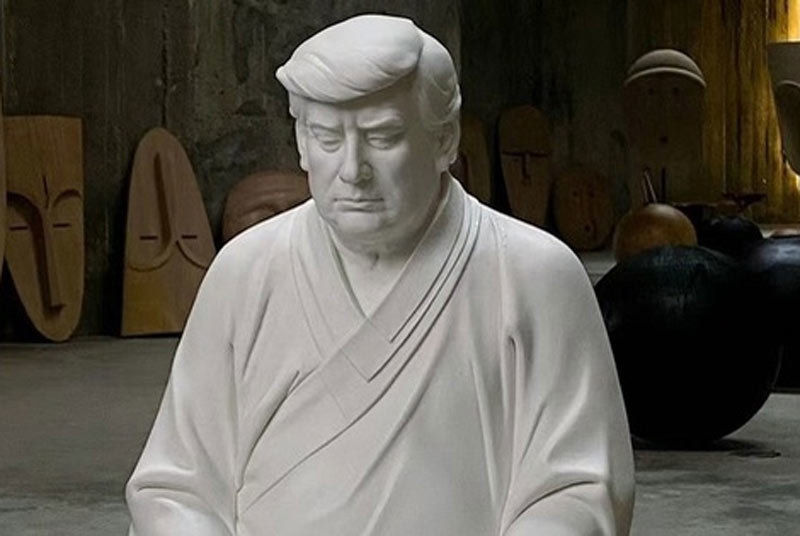 Ý nghĩa bức tượng ông Trump mặc áo cà sa ngồi thiền gây 'sốt' ở Trung Quốc