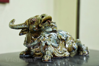 Ceramic buffalo sculptures feature traditional culture