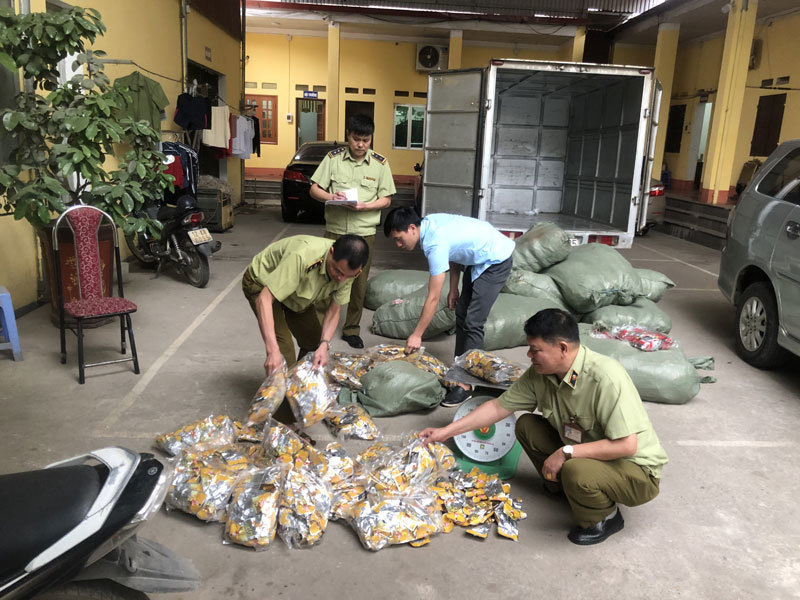 Hàng vạn gói chân gà nhập lậu đổ về Việt Nam