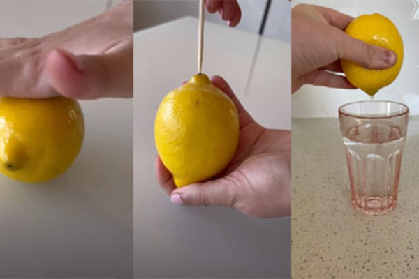 Cách vắt chanh mà không cần cắt