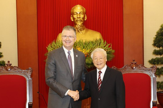 Tổng Bí thư Nguyễn Phú Trọng tiếp Đại sứ Mỹ tại Việt Nam chào từ biệt
