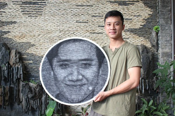 9X dùng chỉ, đinh vẽ chân dung những người nổi tiếng