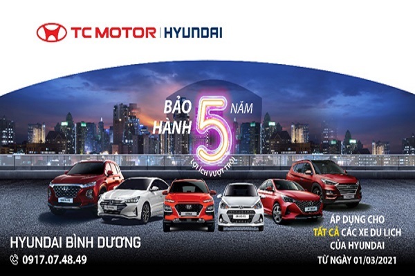 Hyundai nâng thời hạn bảo hành dòng xe du lịch lên 5 năm