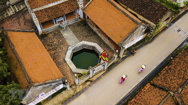 Ancient village well in Hoa Lu former imperial city