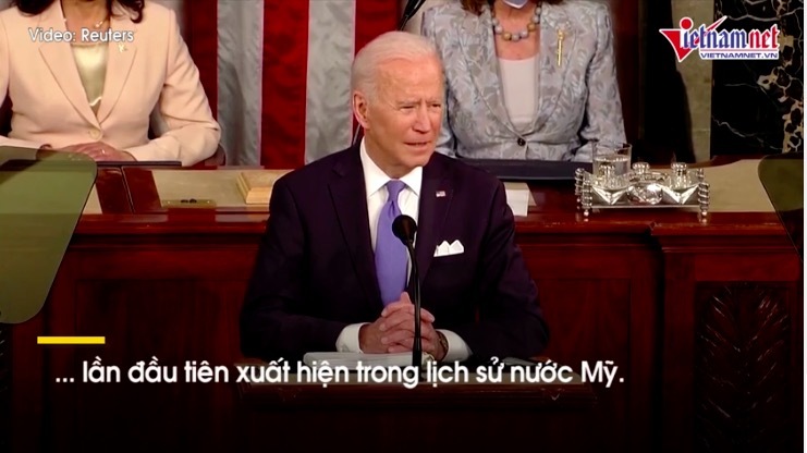 Khoảnh khắc chưa từng có khi ông Biden phát biểu trước quốc hội