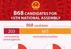 868 candidates for 15th National Assembly