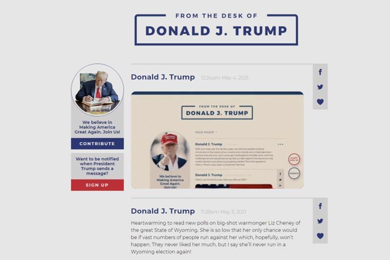Ông Trump tái xuất trực tuyến, ra thông điệp