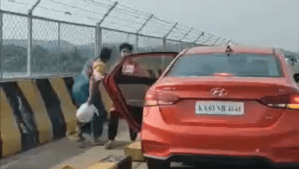 Người phụ nữ lái xe Hyundai Verna vứt rác xuống sông bị tịch thu ô tô
