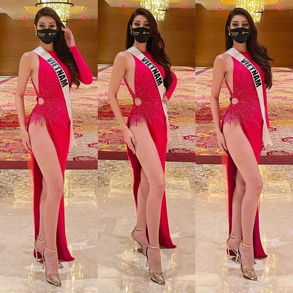 Khánh Vân diện đầm xẻ cao, được dự đoán lọt Top 12 Miss Universe