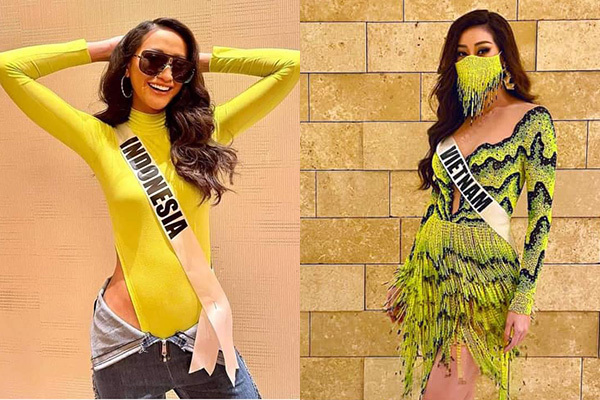 Khánh Vân mặc váy 'ruộng bậc thang', hoa hậu Indonesia gây sốc ở Miss Universe