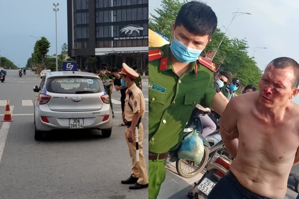 Cảnh sát giao thông  Hà Nội bắt tên cướp taxi trên đường Cienco 5
