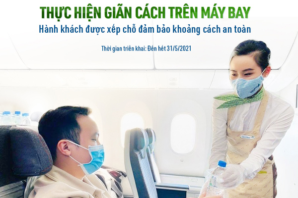 Bamboo Airways thực hiện giãn cách trên máy bay