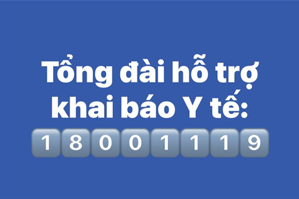 Đã có Đường dây nóng Khai báo y tế 18001119