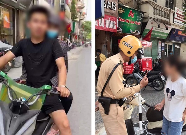 Cảnh sát giao thông Hà Nội liên tiếp xử phạt người không đeo khẩu trang