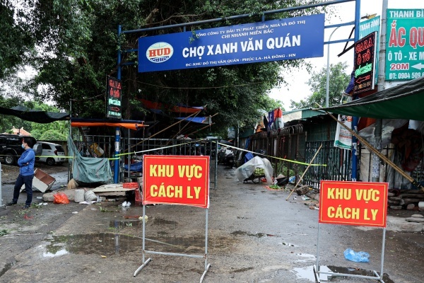 Phong tỏa tạm thời chợ Xanh Văn Quán, Hà Đông