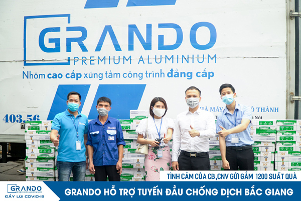 Grando tặng 1.200 lốc sữa cho tuyến đầu chống dịch ở Bắc Giang