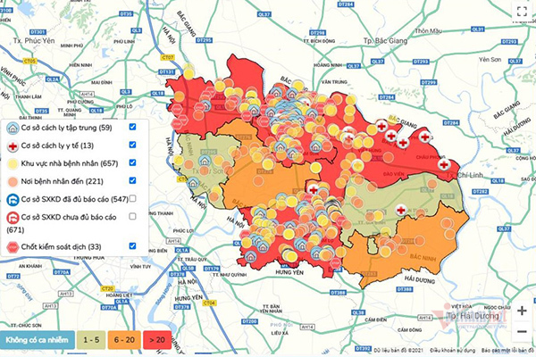 Bản đồ thời gian thực Covid-19 Bắc Ninh: Các nhà lãnh đạo tỉnh Bắc Ninh đã công bố bản đồ thời gian thực Covid-19, giúp cho người dân cập nhật tình hình dịch bệnh 24/