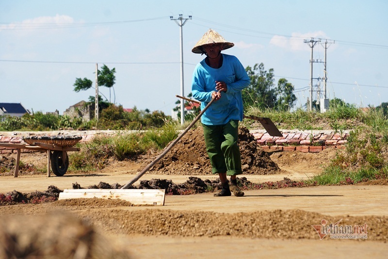 Rát mặt trên cánh đồng muối những ngày miền Trung nóng như nung