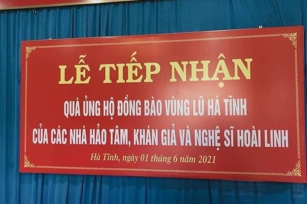 Đại diện NSƯT Hoài Linh đã trao 11 tỷ cho 4 tỉnh miền Trung