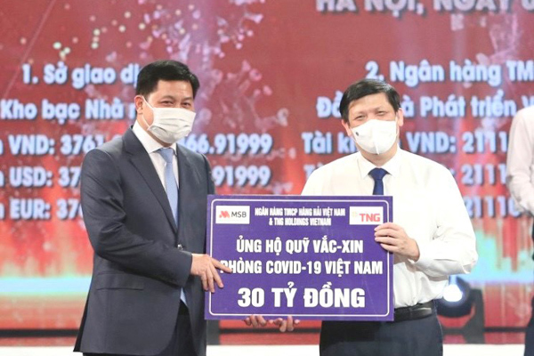 TNG Holdings Vietnam và MSB góp gần 50 tỷ đồng vào Quỹ vắc xin phòng chống Covid-19