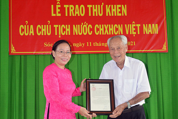 Chủ tịch nước gửi thư khen cụ ông 98 tuổi ở Sóc Trăng