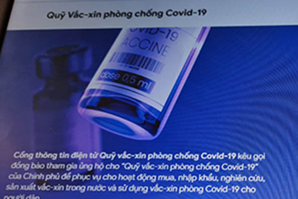 Có thể ủng hộ Quỹ vắc xin phòng Covid-19 qua website