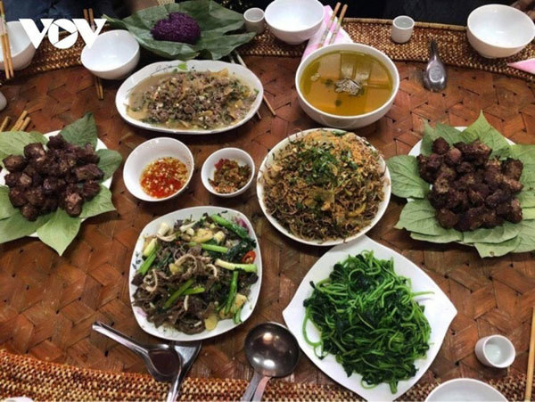 Buffalo meat dishes of the Thai ethnic group