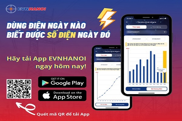 Tra cứu tiền điện dùng hàng ngày trên app EVNHANOI