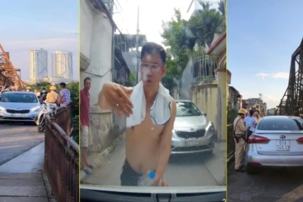 Lái xe ô tô say rượu gây náo loạn ở cầu Long Biên