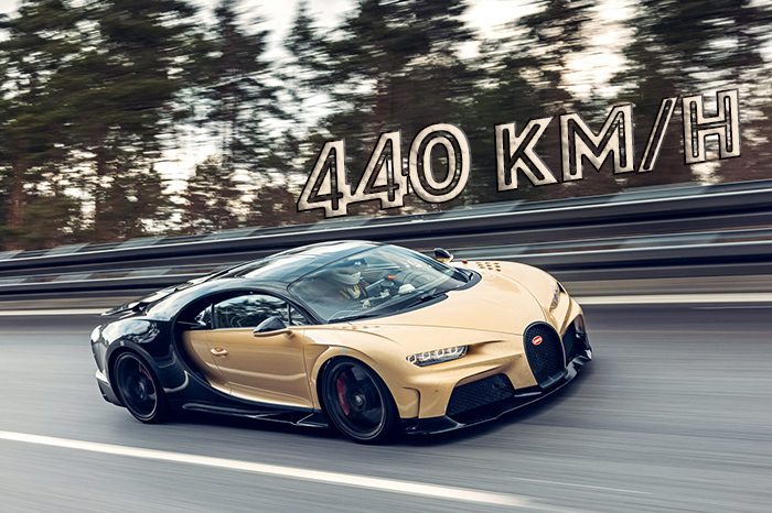 Hé lộ hình ảnh siêu xe Bugatti đang chạy thử với tốc độ 440 km/h