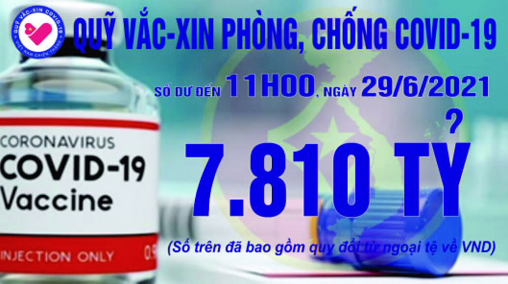 11h ngày 29/6: Quỹ vắc xin tăng thêm 3 tỷ, đạt 7.810 tỷ đồng