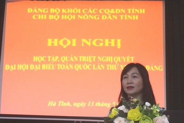 Hội Nông dân Hà Tĩnh tổ chức quán triệt Nghị quyết Đại hội XIII