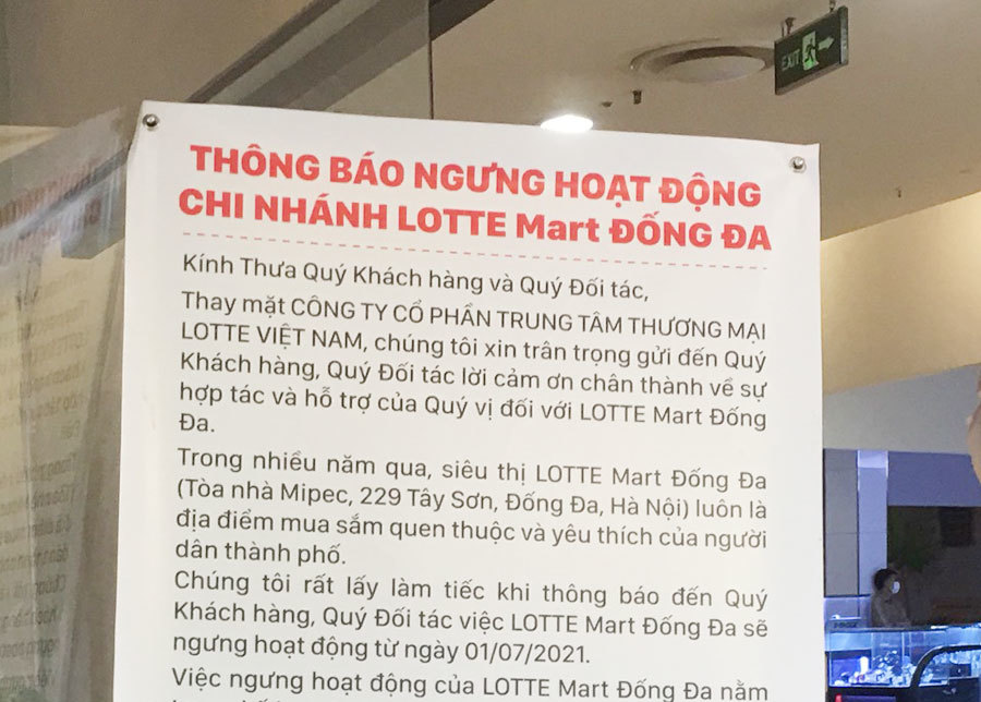 Cảnh tan tác ở Lotte Mart Đống Đa sau quyết định đóng cửa