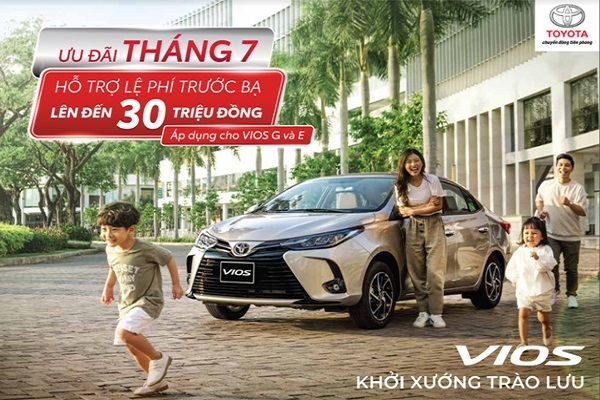 Ưu đãi đặc biệt khách mua Toyota Vios trong tháng 7