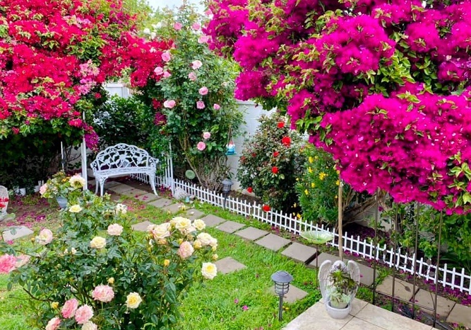 Người phụ nữ Việt gom hàng trăm loài hoa vào nhà vườn 600m2 trên đất Mỹ