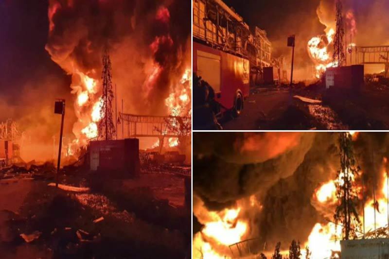 Hình ảnh nhà máy hóa chất gần Bangkok nổ tan tành