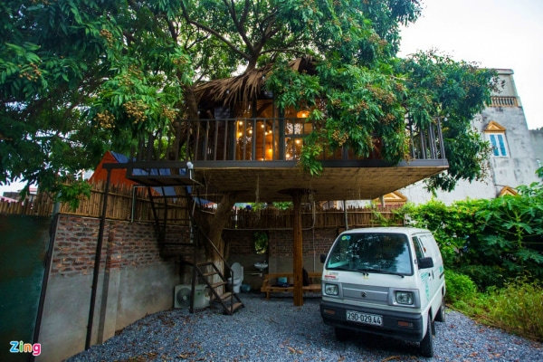 Bỏ 130 triệu để xây nhà trên cây ở ngoại thành Hà Nội