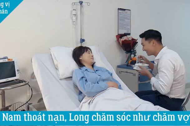 'Hương vị tình thân' tập 56, Nam thoát chết được Long chăm như vợ