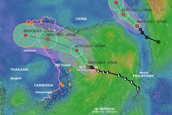 2 áp thấp nhiệt đới trên Biển Đông, một khả năng thành bão hướng vào Bắc Bộ