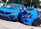 Honda Civic Type R xẻ đôi sau va chạm khiến người xem kinh ngạc