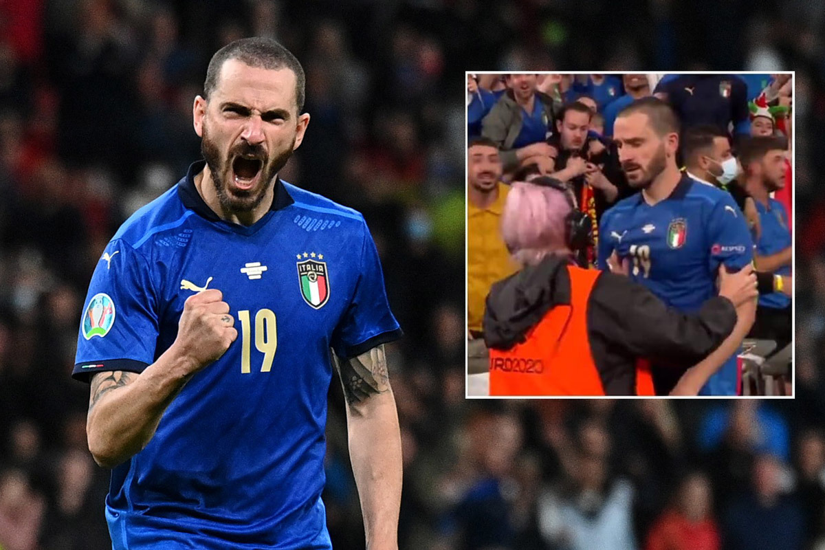 Mừng Italy chiến thắng, Bonucci bị an ninh hỏi thăm
