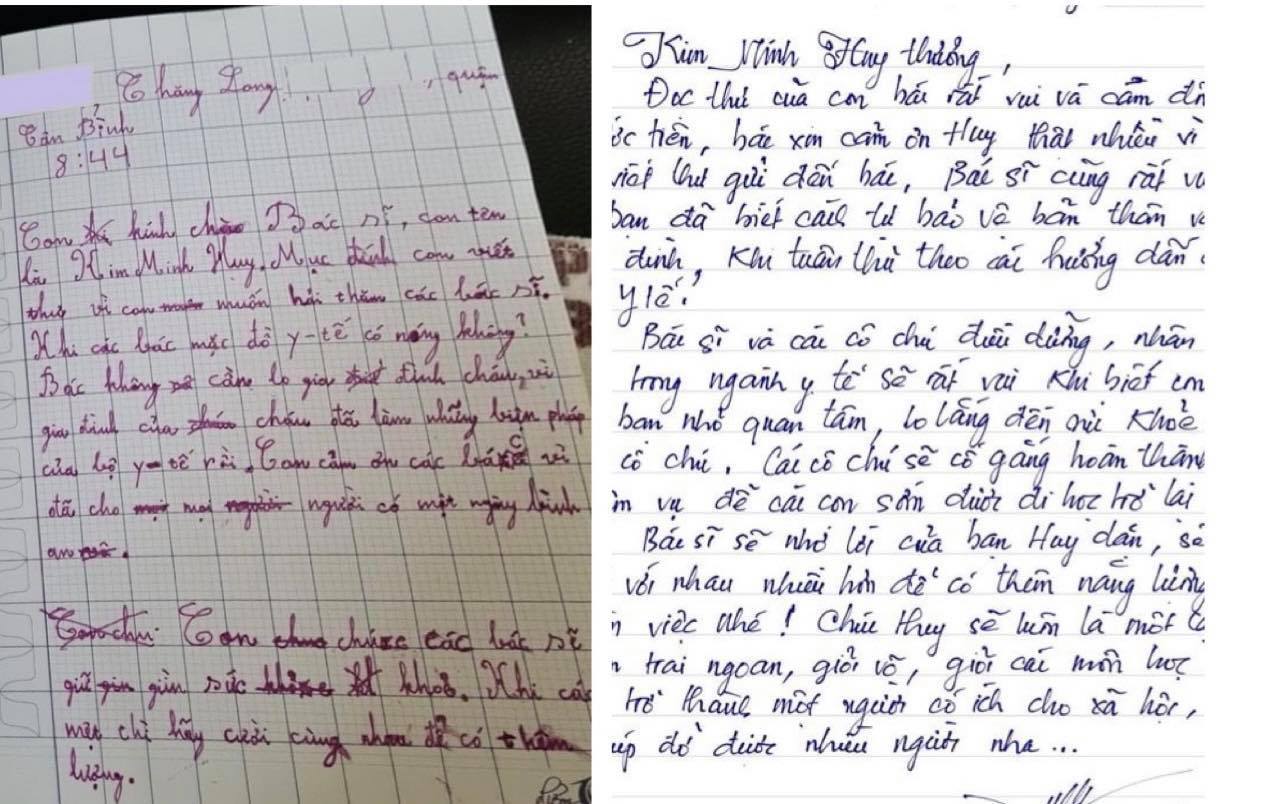Bác sĩ ở Sài Gòn viết thư hồi âm cậu bé lớp 4 hỏi về chống dịch Covid-19