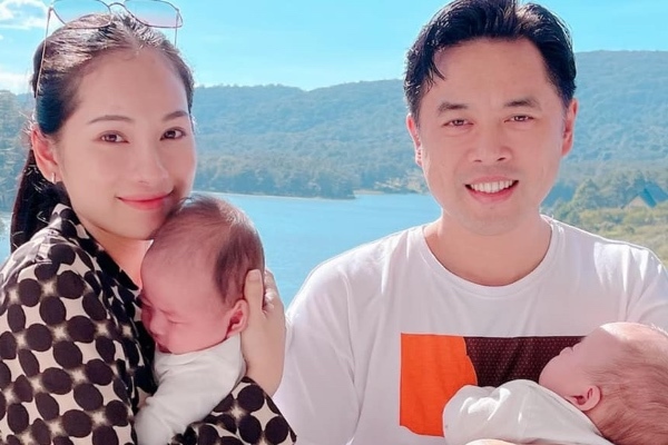 Dương Khắc Linh hết mực chiều vợ trẻ kém 13 tuổi và 2 con sinh đôi