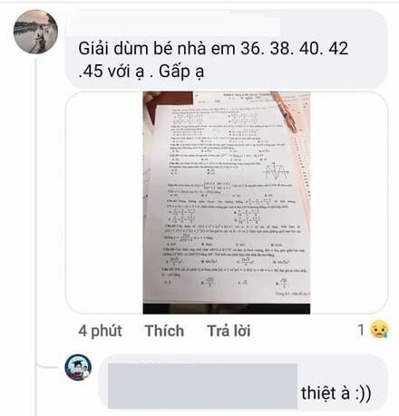Công an điều tra thông tin thí sinh lên mạng nhờ giải đề Toán