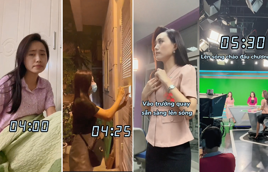 MC Xuân Anh VTV gây sốt với clip đi làm từ sáng sớm