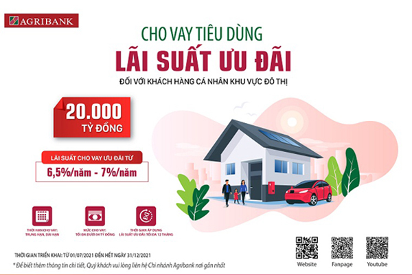 Agribank dành 20 nghìn tỷ đồng vốn cho vay tiêu dùng lãi suất ưu đãi