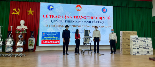 Quỹ từ thiện Kim Oanh hỗ trợ Đồng Nai máy thở, vật tư y tế phòng chống dịch