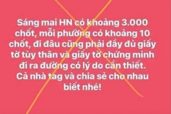 Tung tin 'Hà Nội có khoảng 3.000 chốt', một người bị phạt 12,5 triệu đồng